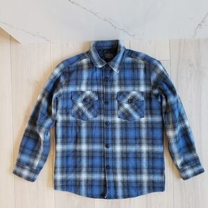 Pendleton Wool Shirt Mens S Blue Plaid Quilted CPO Jacket Long Sleeve Chore Coat